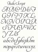 Italic Alphabet Script Handwriting sketch template