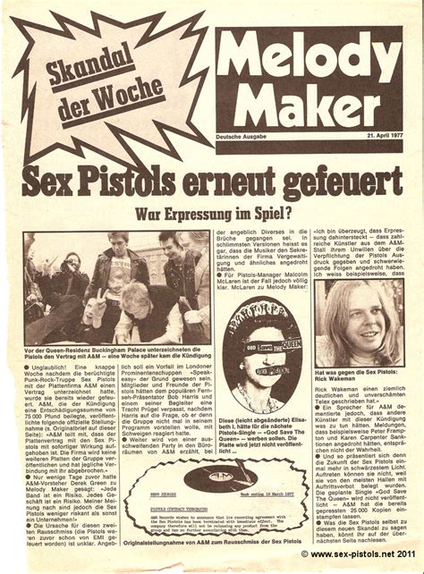 God Save The Sex Pistols Pop Rocky German Music Paper