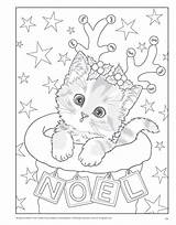 Pages Coloring Christmas Cat Colouring Kitty Kitten Sheets Disney Adult Printable Kids Book Books Puppy Animal Colors Ausmalbilder Cats Cute sketch template