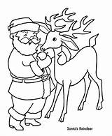 Reindeer Coloring Pages Santa Christmas Claus Drawing Xmas Template Printable Color Kids Print Colouring His Santas Cute Sheets Line Drawings sketch template