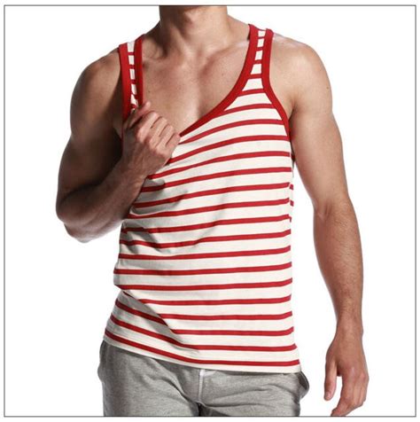 Buy Newest Design Men S Stripe Cotton Tank Tops Mens