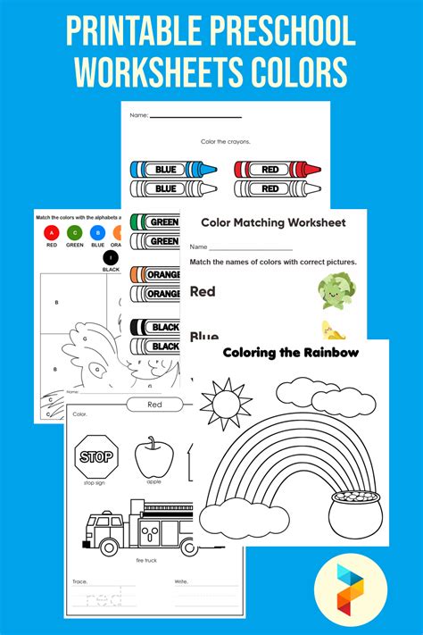 preschool worksheets colors    printables printablee