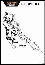 Guardians Galaxy Coloring Rocket Visit Pages sketch template