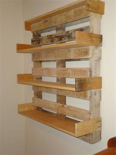 easy  create wooden pallet shelves pallet wood projects