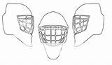 Hockey Helmet Template Coloring Drawing Sketch sketch template