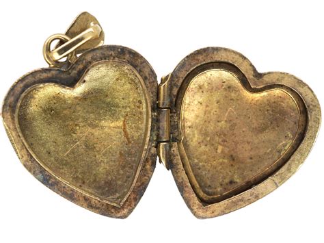 ct gold heart shaped locket   antique jewellery company
