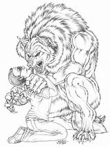Werewolf Scary Dibujos Draws Lobo Kyoht sketch template