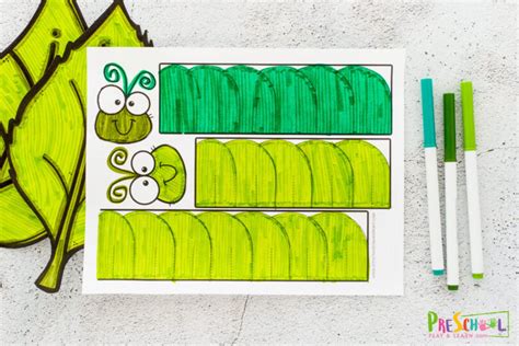 cute printable caterpillar craft  preschoolers