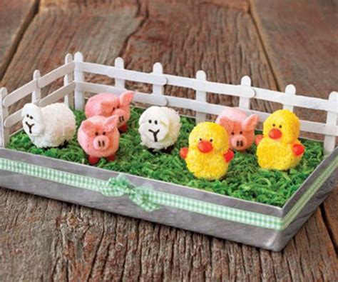 marshmallow barnyard centerpiece spring