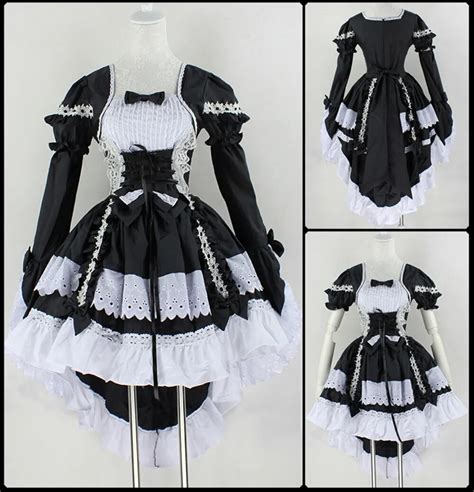 cosplay angel love princess dress cute maid service black and white