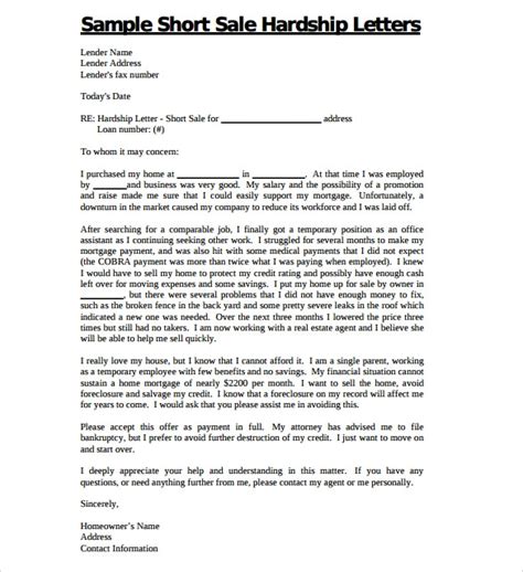 sample financial hardship letter templates   ms word