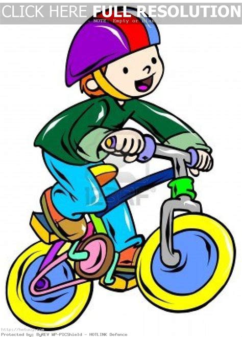 kids riding bikes clip art