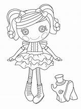 Lalaloopsy Coloring Doll Pages Peanut Big Rag Dolls Color Printable Girls Kids Book Print Button Sheets Colouring Cute Mermaid Drawing sketch template