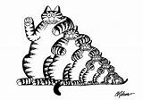 Kliban Cats Coloring Cards Pomegranate Paint Still Card Buy sketch template