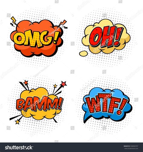 omg oh wtf bam bubble comic stock vector 558896797 shutterstock