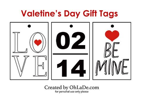 valentines day printable gift tags ohlade valentines
