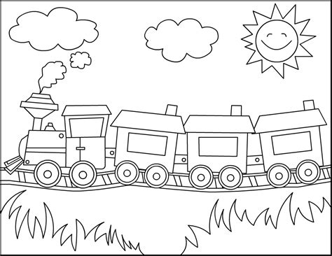 railway colouring pages
