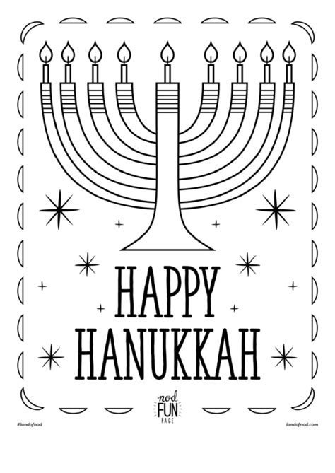happy hanukkah coloring sheet printable