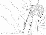 Rapunzel Tower Coloring Pages Tangled Drawing Eiffel Outline Getdrawings Colouring Getcolorings Disney Printable sketch template