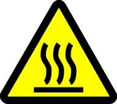 heated  hot surface hazard iso triangle hazard symbol