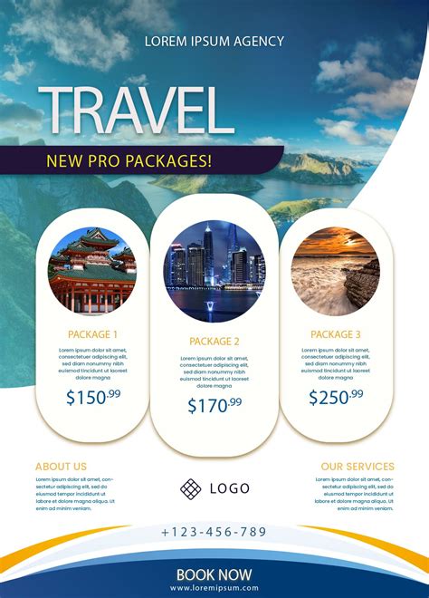 travel agency travel packages promotional flyer poster design travel advertising design