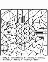 Kolorowanki Liczby Numery Dzieci Edukacyjne Według Kolory Druku Numerów Darmowe Pokoloruj Ryba sketch template