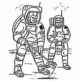 Astronaut Coloring Pages Astronauts Moon Printable Doing Research Adventurous Toddler Will sketch template