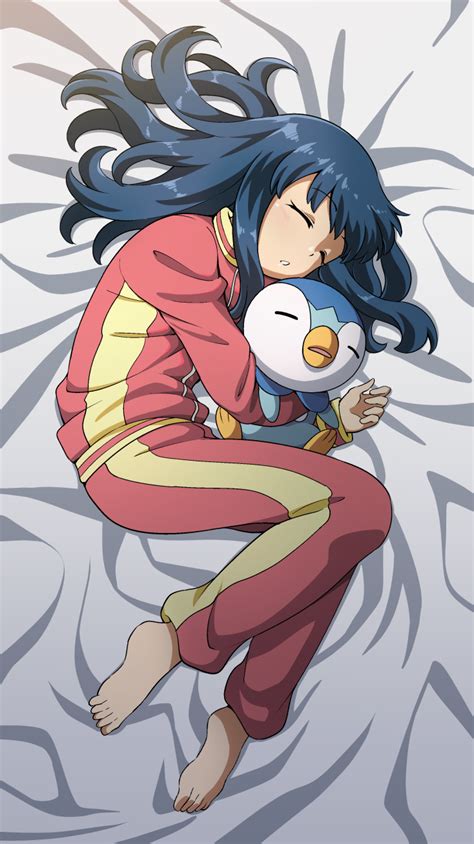 Safebooru 1girl Bangs Barefoot Bed Sheet Closed Eyes Commentary Dawn