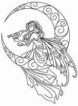 Tattoo Lunar Hadas Fae Trace Bordar Traceable Sirenas Colorear Mermaid Princesas Patrones Bordados Diseños Uol Searchlock sketch template
