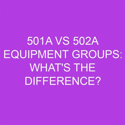 equipment groups whats  difference differencess