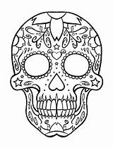 Candy Skull Sugar Skulls Coloring Pages Tattoo Colouring Dead sketch template