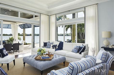 white  blue living room modern house