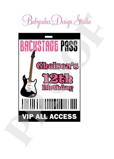 printable vip pass template rockstarvip backstage pass vip diy