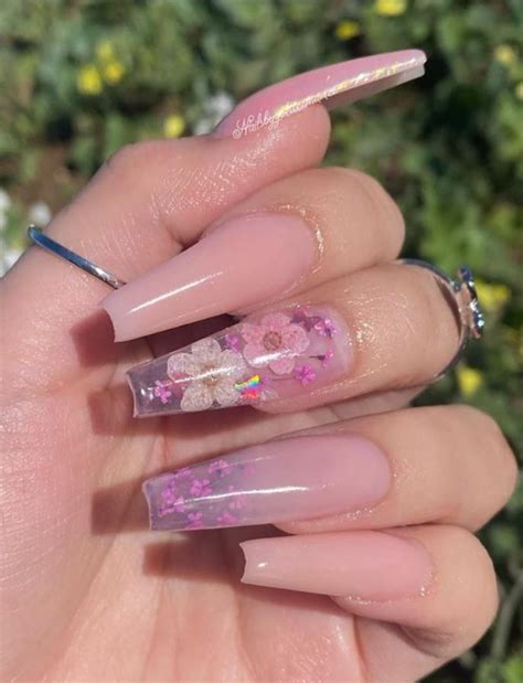 Special Flower Acrylic Coffin Nails Art Designs For Summer