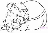 Dumbo Coloring Pages Elephant Disney Jumbo Baby Mom Cartoon His Sheets Mommy Drawings Drawing Kids Birijus Cat Printable Template Book sketch template
