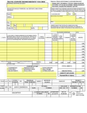 travel expense voucher form fill   sign printable  template