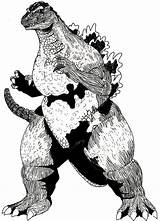 Godzilla Burning Coloring Pages Vs Destroyah Inked Deviantart Template Baby sketch template