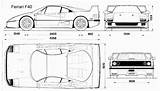 F40 Blueprint Blueprints Plantilla Drawingdatabase Colorare Costruzione Carros Carro Citroen sketch template