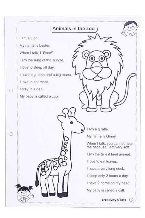printable zoo animals worksheets pre  printable preschool