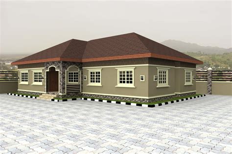 bedroom bungalow house plans  nigeria