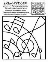 Collaborative Coloring Activity Radial Symmetry Worksheets Music Pages Projects Elementary Lessons Color Choose Board School sketch template