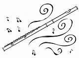 Flute Music Drawing Coloring Clipart Notes Pages Kids Doodle Drawings Google sketch template