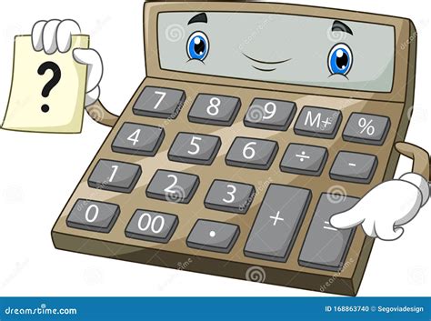 cartoon funny calculator  paper stock vector illustration  count equipment