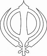 Khanda Simple Line Drawings  Symbol Sikh Outline Khalsa Clipart Commons Wikimedia Singh Flickr sketch template