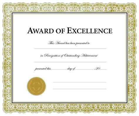 printable award templates colonarsd  blank award certificate