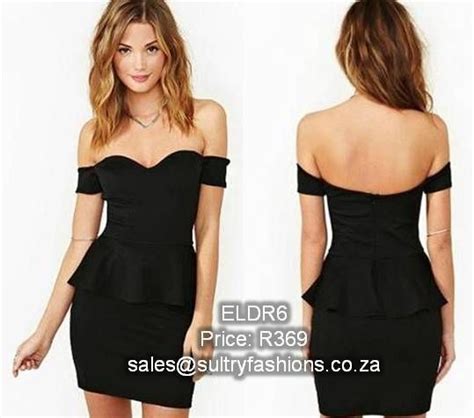 Eldr6 Alluring Off The Shoulder Peplum Dress In Black