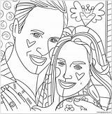 Romero Britto Middleton Prince Kate William Pages Coloring Color sketch template