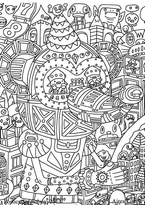 doodle art coloring pages  adults pics colorist