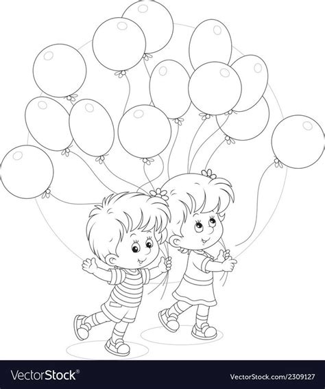 girl  boy walking  holiday balloons