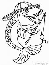 Poisson Fishing Fisherman Coloriage Coloriages Poissons Imprimer Dessin Realisticcoloringpages sketch template